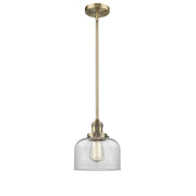 Bell - 1 Light - 8 inch - Brushed Brass - Stem Hung - Mini Pendant