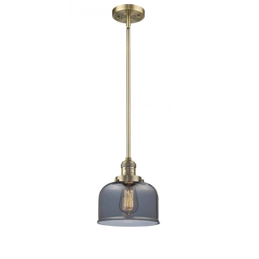 Bell - 1 Light - 8 inch - Brushed Brass - Stem Hung - Mini Pendant