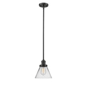 Cone - 1 Light - 8 inch - Oil Rubbed Bronze - Stem Hung - Mini Pendant