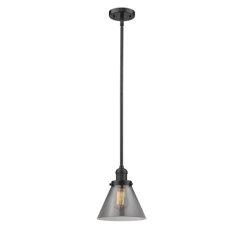 Cone - 1 Light - 8 inch - Oil Rubbed Bronze - Stem Hung - Mini Pendant