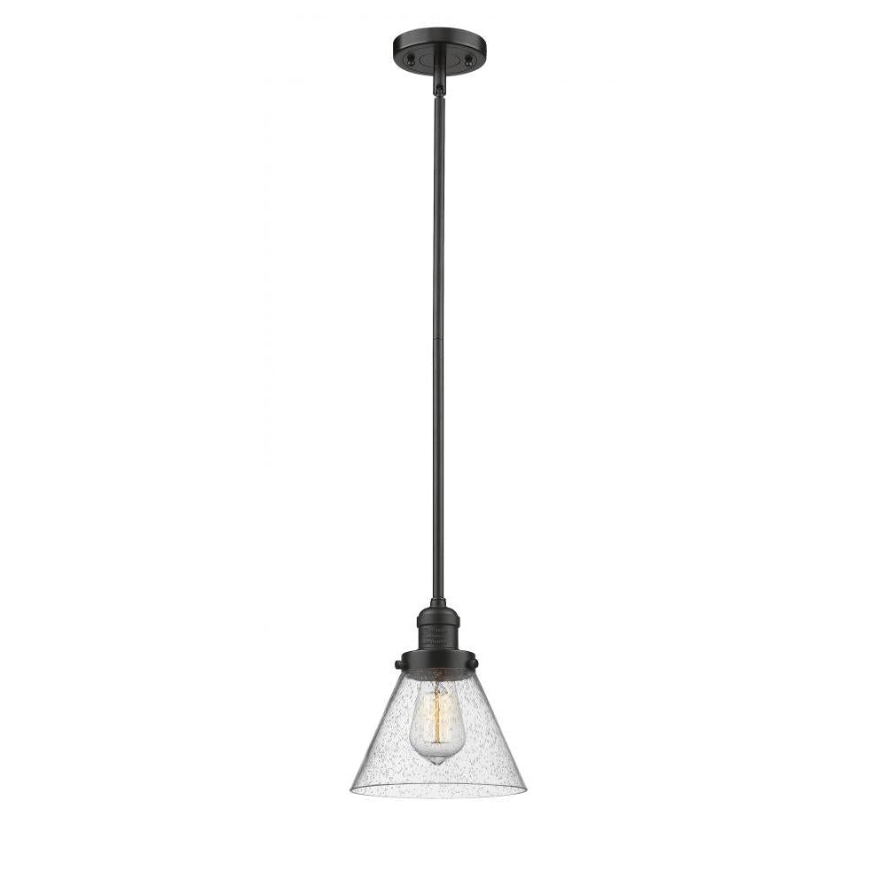 Cone - 1 Light - 8 inch - Oil Rubbed Bronze - Stem Hung - Mini Pendant