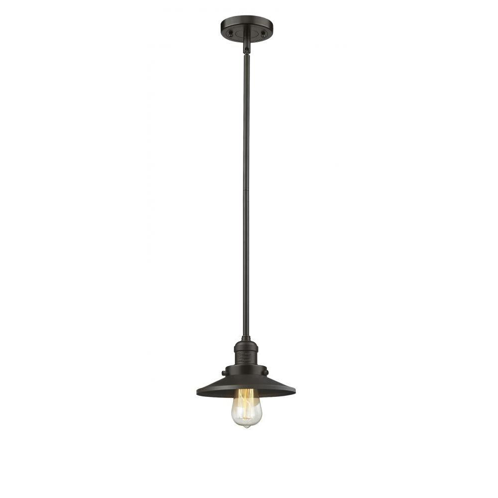 Railroad - 1 Light - 8 inch - Oil Rubbed Bronze - Stem Hung - Mini Pendant