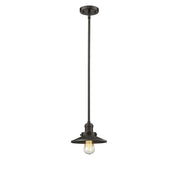 Railroad - 1 Light - 8 inch - Oil Rubbed Bronze - Stem Hung - Mini Pendant