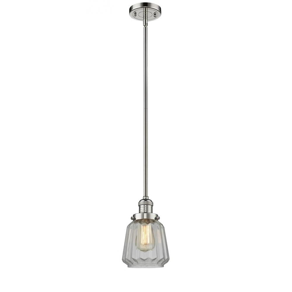 Chatham - 1 Light - 7 inch - Polished Nickel - Stem Hung - Mini Pendant