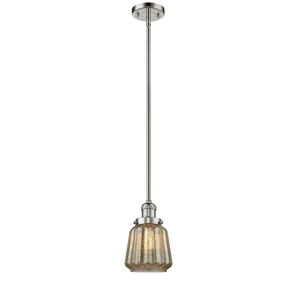 Chatham - 1 Light - 7 inch - Polished Nickel - Stem Hung - Mini Pendant