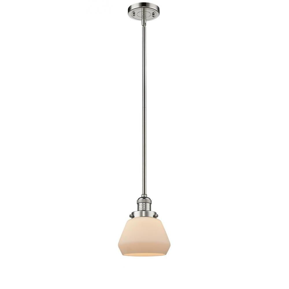 Fulton - 1 Light - 7 inch - Polished Nickel - Stem Hung - Mini Pendant