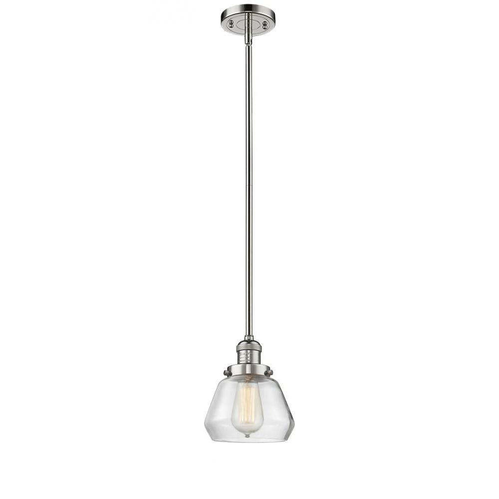 Fulton - 1 Light - 7 inch - Polished Nickel - Stem Hung - Mini Pendant