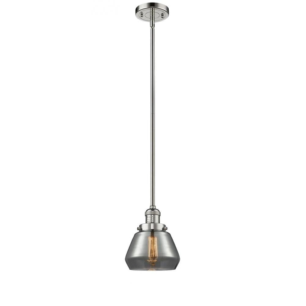 Fulton - 1 Light - 7 inch - Polished Nickel - Stem Hung - Mini Pendant