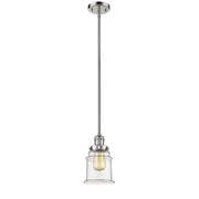Canton - 1 Light - 7 inch - Polished Nickel - Stem Hung - Mini Pendant