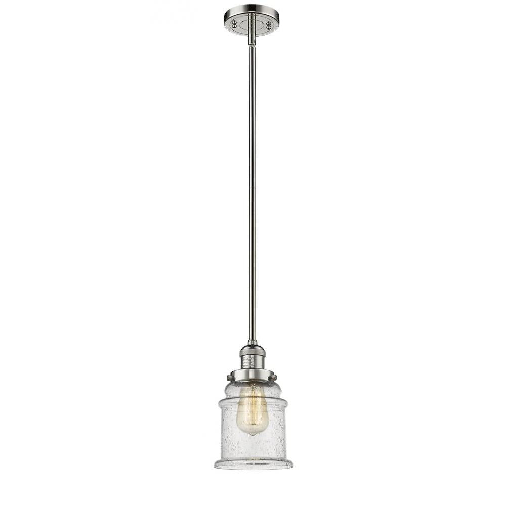 Canton - 1 Light - 7 inch - Polished Nickel - Stem Hung - Mini Pendant