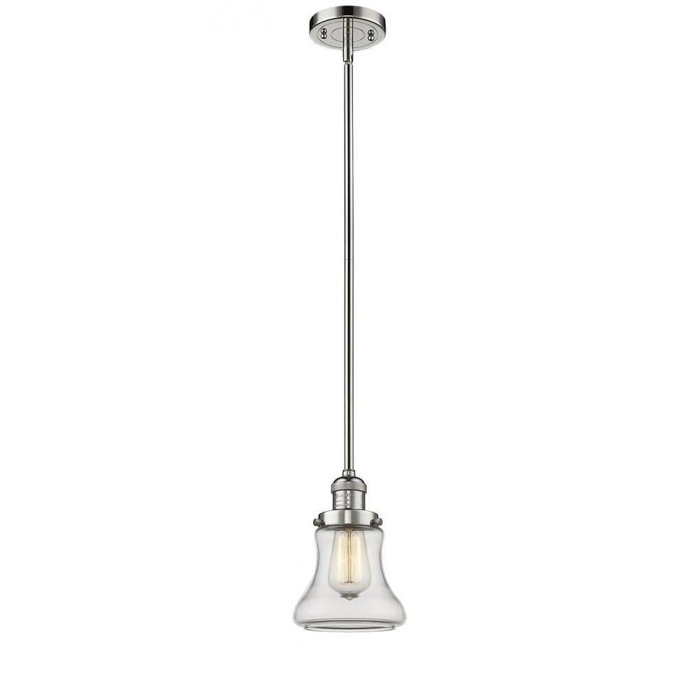 Bellmont - 1 Light - 7 inch - Polished Nickel - Stem Hung - Mini Pendant