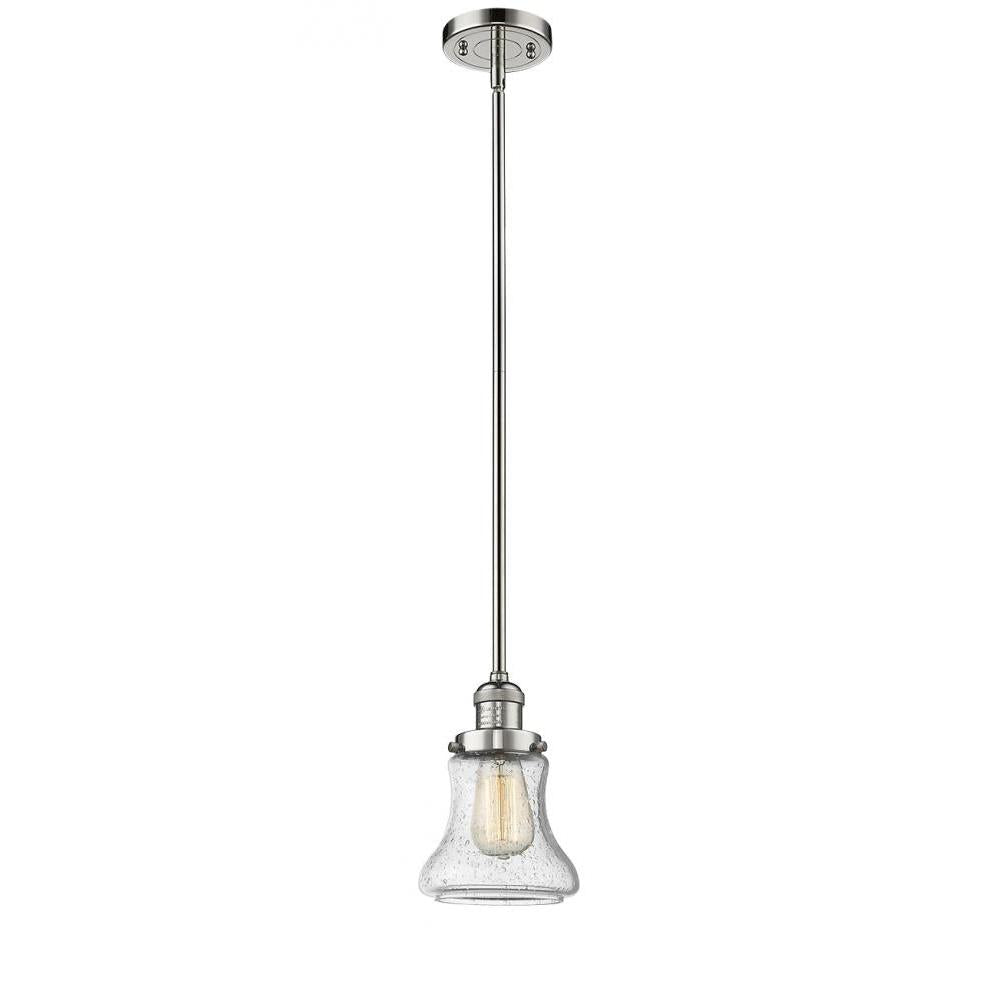 Bellmont - 1 Light - 7 inch - Polished Nickel - Stem Hung - Mini Pendant