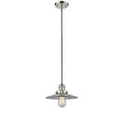 Halophane - 1 Light - 9 inch - Polished Nickel - Stem Hung - Mini Pendant