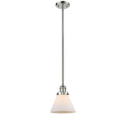 Cone - 1 Light - 8 inch - Polished Nickel - Stem Hung - Mini Pendant