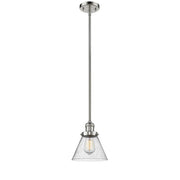 Cone - 1 Light - 8 inch - Polished Nickel - Stem Hung - Mini Pendant