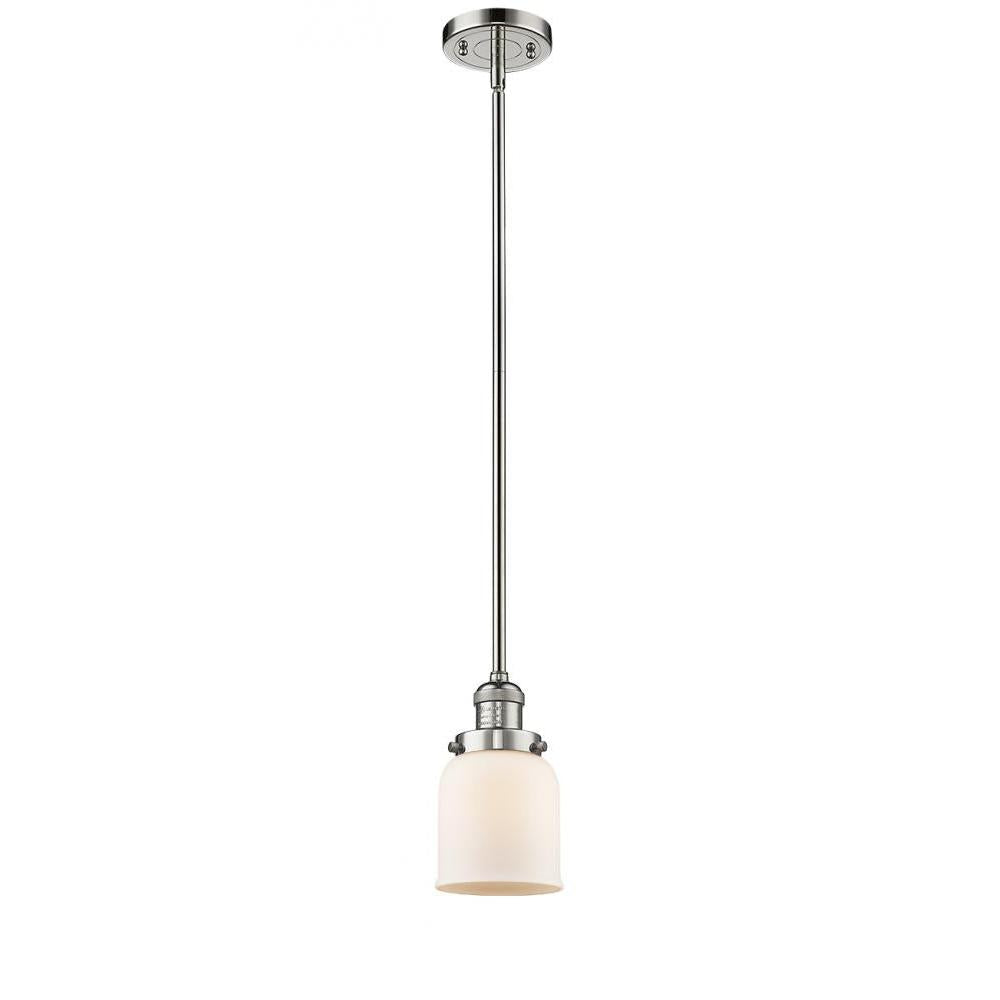 Bell - 1 Light - 5 inch - Polished Nickel - Stem Hung - Mini Pendant