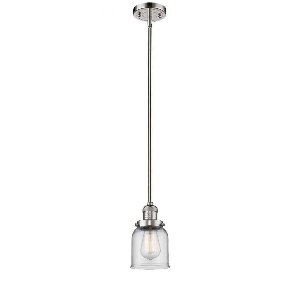 Bell - 1 Light - 5 inch - Polished Nickel - Stem Hung - Mini Pendant