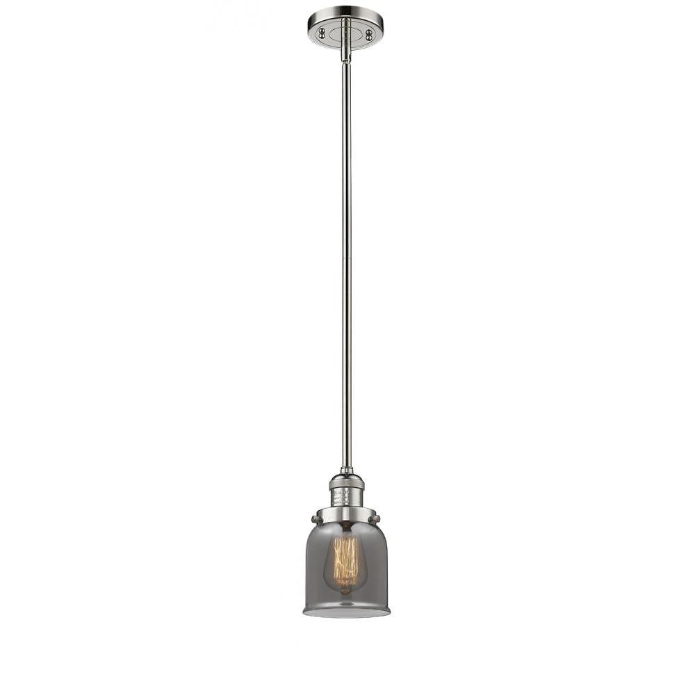 Bell - 1 Light - 5 inch - Polished Nickel - Stem Hung - Mini Pendant