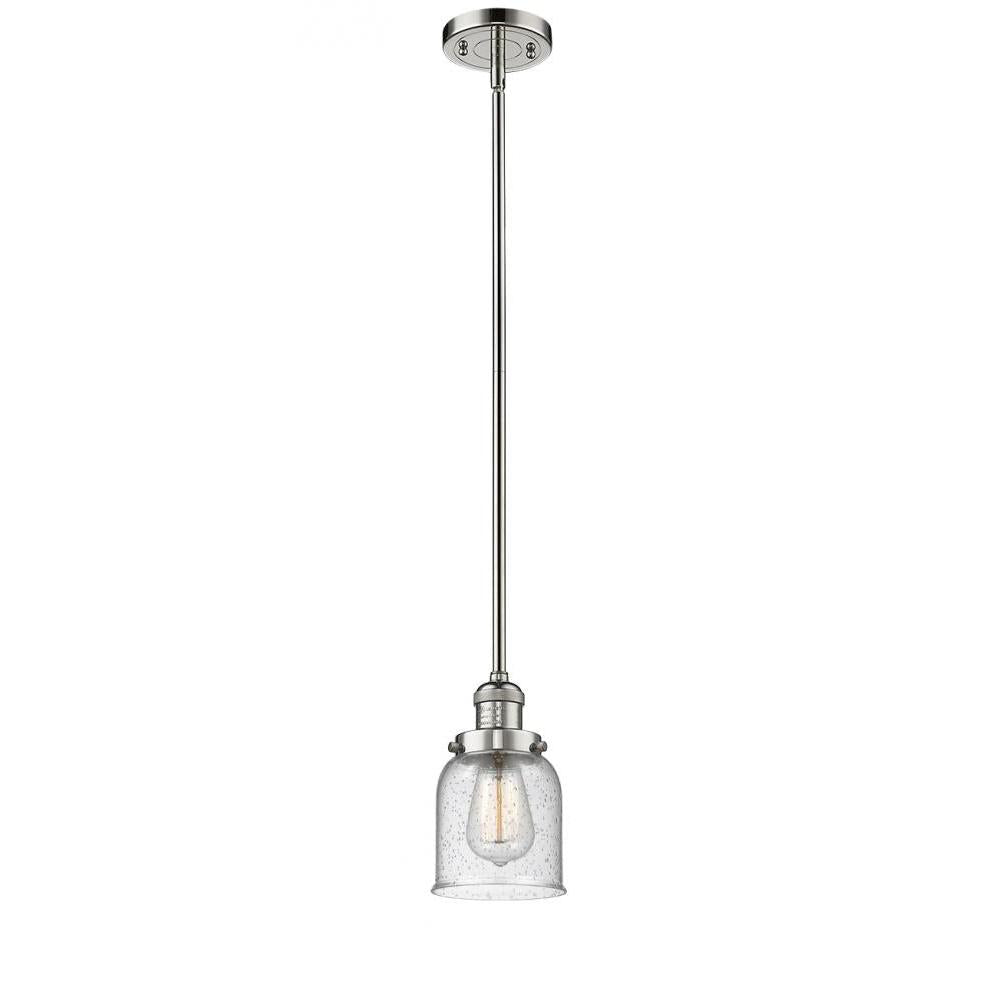 Bell - 1 Light - 5 inch - Polished Nickel - Stem Hung - Mini Pendant