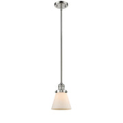 Cone - 1 Light - 6 inch - Polished Nickel - Stem Hung - Mini Pendant