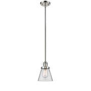 Cone - 1 Light - 6 inch - Polished Nickel - Stem Hung - Mini Pendant