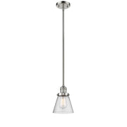 Cone - 1 Light - 6 inch - Polished Nickel - Stem Hung - Mini Pendant