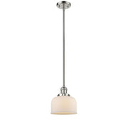 Bell - 1 Light - 8 inch - Polished Nickel - Stem Hung - Mini Pendant