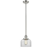 Bell - 1 Light - 8 inch - Polished Nickel - Stem Hung - Mini Pendant