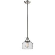 Bell - 1 Light - 8 inch - Polished Nickel - Stem Hung - Mini Pendant