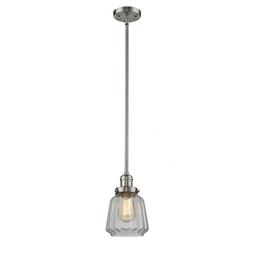 Chatham - 1 Light - 7 inch - Brushed Satin Nickel - Stem Hung - Mini Pendant
