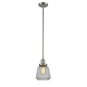 Chatham - 1 Light - 7 inch - Brushed Satin Nickel - Stem Hung - Mini Pendant