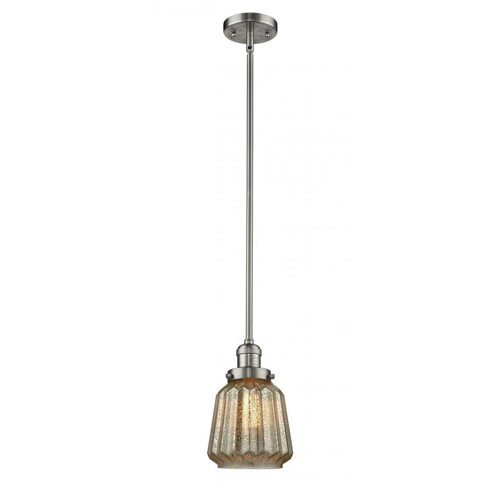 Chatham - 1 Light - 7 inch - Brushed Satin Nickel - Stem Hung - Mini Pendant