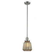 Chatham - 1 Light - 7 inch - Brushed Satin Nickel - Stem Hung - Mini Pendant