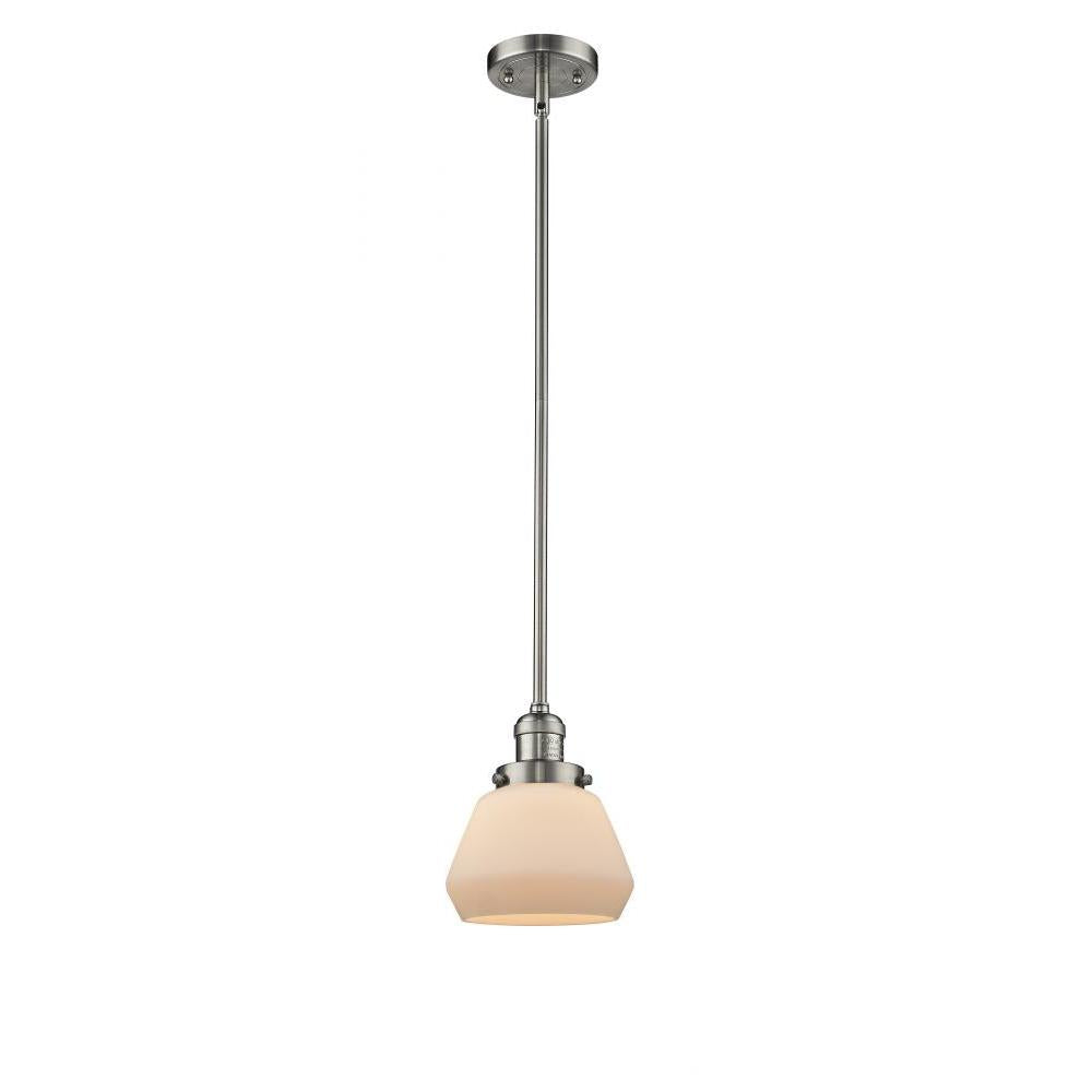 Fulton - 1 Light - 7 inch - Brushed Satin Nickel - Stem Hung - Mini Pendant