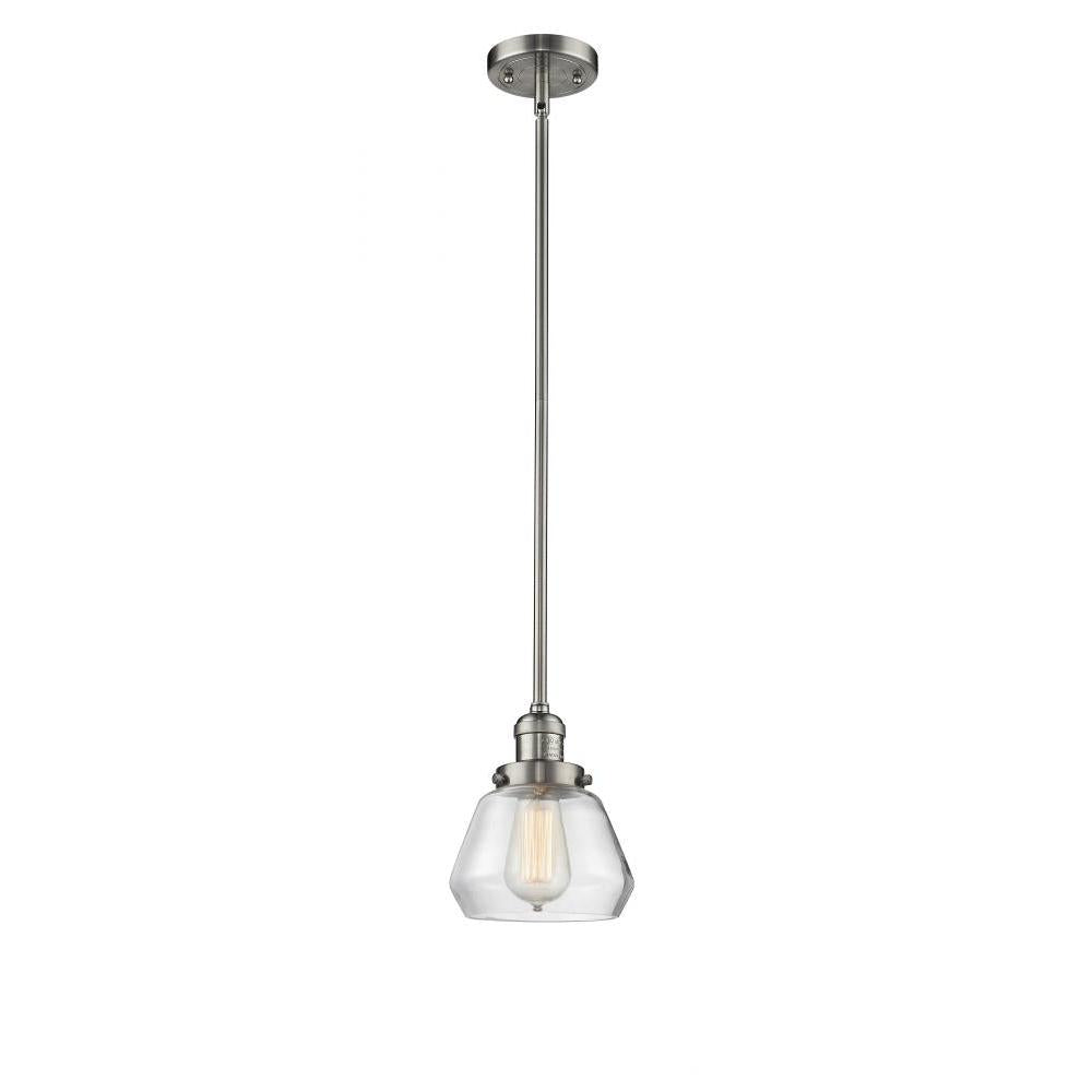 Fulton - 1 Light - 7 inch - Brushed Satin Nickel - Stem Hung - Mini Pendant