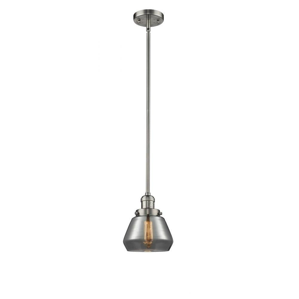 Fulton - 1 Light - 7 inch - Brushed Satin Nickel - Stem Hung - Mini Pendant