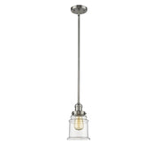 Canton - 1 Light - 7 inch - Brushed Satin Nickel - Stem Hung - Mini Pendant