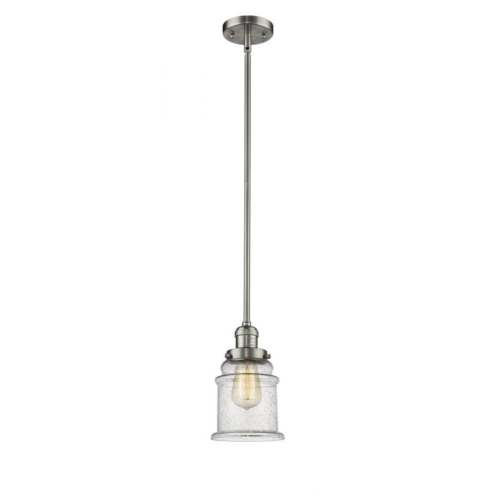 Canton - 1 Light - 7 inch - Brushed Satin Nickel - Stem Hung - Mini Pendant