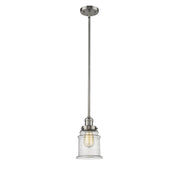 Canton - 1 Light - 7 inch - Brushed Satin Nickel - Stem Hung - Mini Pendant