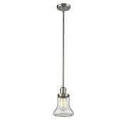 Bellmont - 1 Light - 7 inch - Brushed Satin Nickel - Stem Hung - Mini Pendant