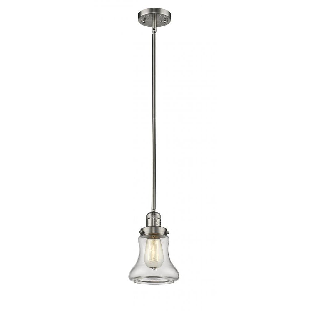 Bellmont - 1 Light - 7 inch - Brushed Satin Nickel - Stem Hung - Mini Pendant