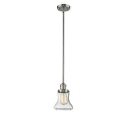 Bellmont - 1 Light - 7 inch - Brushed Satin Nickel - Stem Hung - Mini Pendant