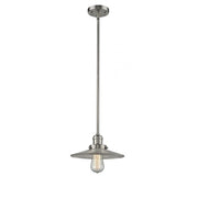 Halophane - 1 Light - 9 inch - Brushed Satin Nickel - Stem Hung - Mini Pendant