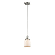 Bell - 1 Light - 5 inch - Brushed Satin Nickel - Stem Hung - Mini Pendant