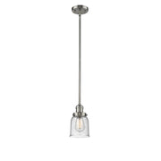 Bell - 1 Light - 5 inch - Brushed Satin Nickel - Stem Hung - Mini Pendant
