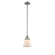 Cone - 1 Light - 6 inch - Brushed Satin Nickel - Stem Hung - Mini Pendant