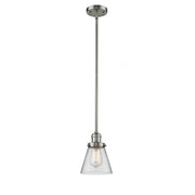 Cone - 1 Light - 6 inch - Brushed Satin Nickel - Stem Hung - Mini Pendant