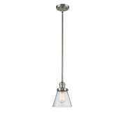 Cone - 1 Light - 6 inch - Brushed Satin Nickel - Stem Hung - Mini Pendant