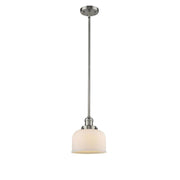 Bell - 1 Light - 8 inch - Brushed Satin Nickel - Stem Hung - Mini Pendant