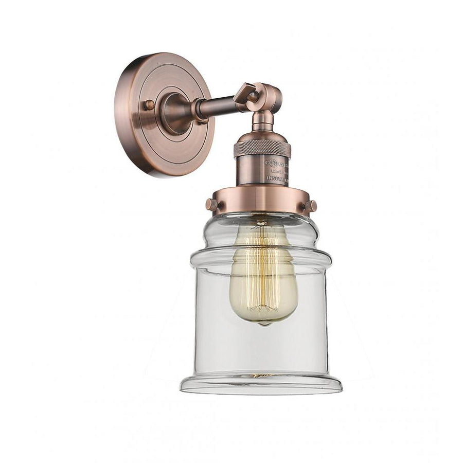 Canton - 1 Light - 7 inch - Antique Copper - Adjustable Sconce